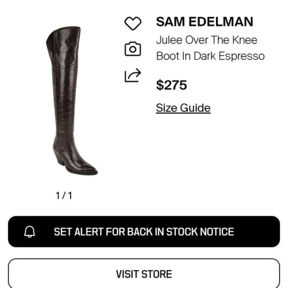 Sam Edelman Julee Over The Knee OTK Boots 6.5 Espresso Brown Leather Western NEW - Picture 14 of 15